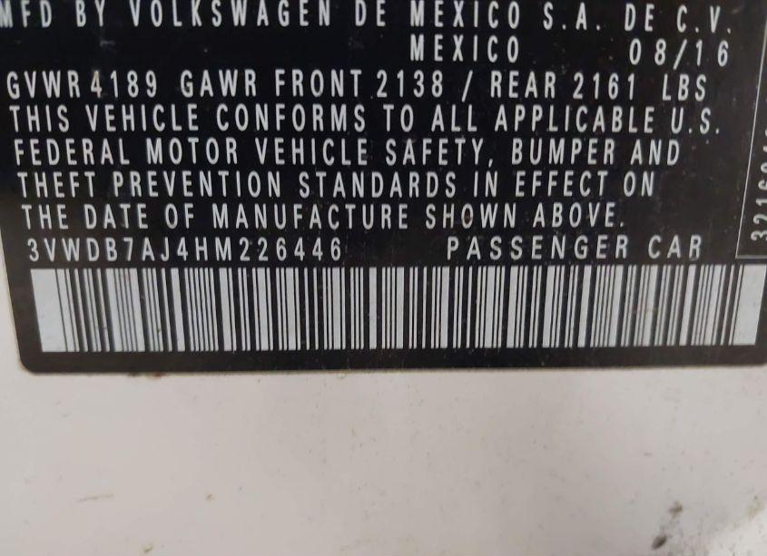 Photo 9 of 2017 Volkswagen Jetta 1.4T SE (VIN 3VWDB7AJ4HM226446)