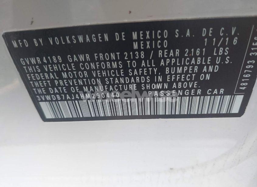 Photo 9 of 2017 Volkswagen Jetta 1.4T SE (VIN 3VWDB7AJ4HM290440)