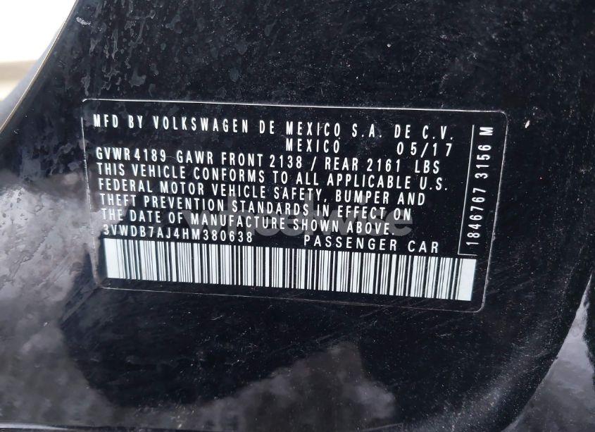 Photo 9 of 2017 Volkswagen Jetta 1.4T SE (VIN 3VWDB7AJ4HM380638)