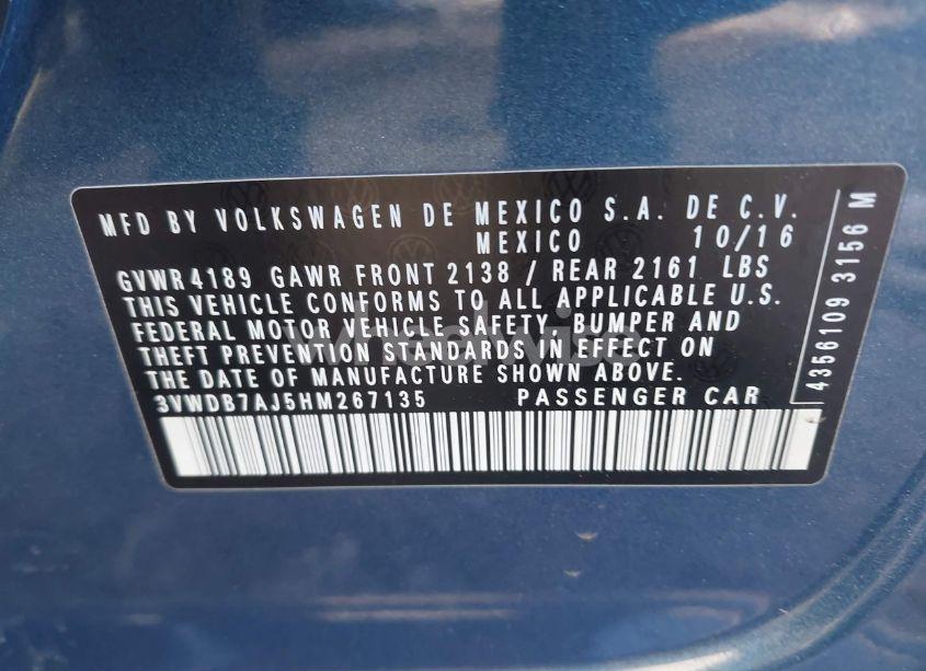 Photo 9 of 2017 Volkswagen Jetta 1.4T SE (VIN 3VWDB7AJ5HM267135)