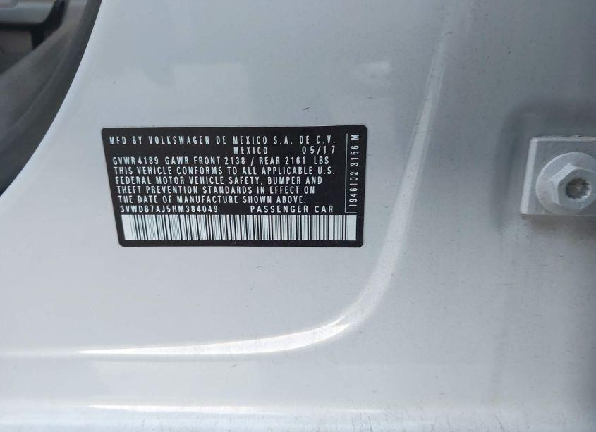 Photo 9 of 2017 Volkswagen Jetta 1.4T SE (VIN 3VWDB7AJ5HM384049)