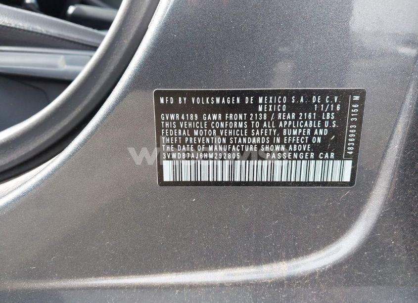 Photo 9 of 2017 Volkswagen Jetta 1.4T SE (VIN 3VWDB7AJ6HM292805)