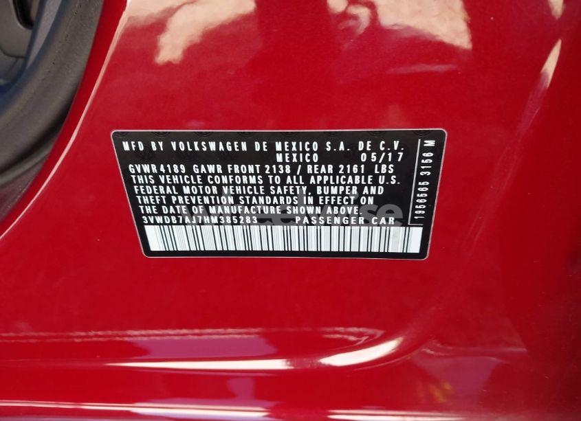 Photo 9 of 2017 Volkswagen Jetta 1.4T SE (VIN 3VWDB7AJ7HM385283)