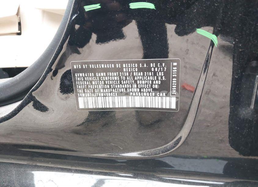 Photo 9 of 2017 Volkswagen Jetta 1.4T SE (VIN 3VWDB7AJ7HM408528)