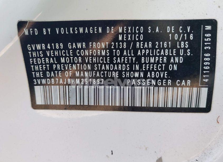 Photo 9 of 2017 Volkswagen Jetta 1.4T SE (VIN 3VWDB7AJ8HM251897)