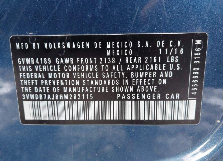 Photo 9 of 2017 Volkswagen Jetta 1.4T SE (VIN 3VWDB7AJ8HM282115)