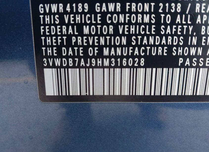 Photo 9 of 2017 Volkswagen Jetta 1.4T SE (VIN 3VWDB7AJ9HM316028)