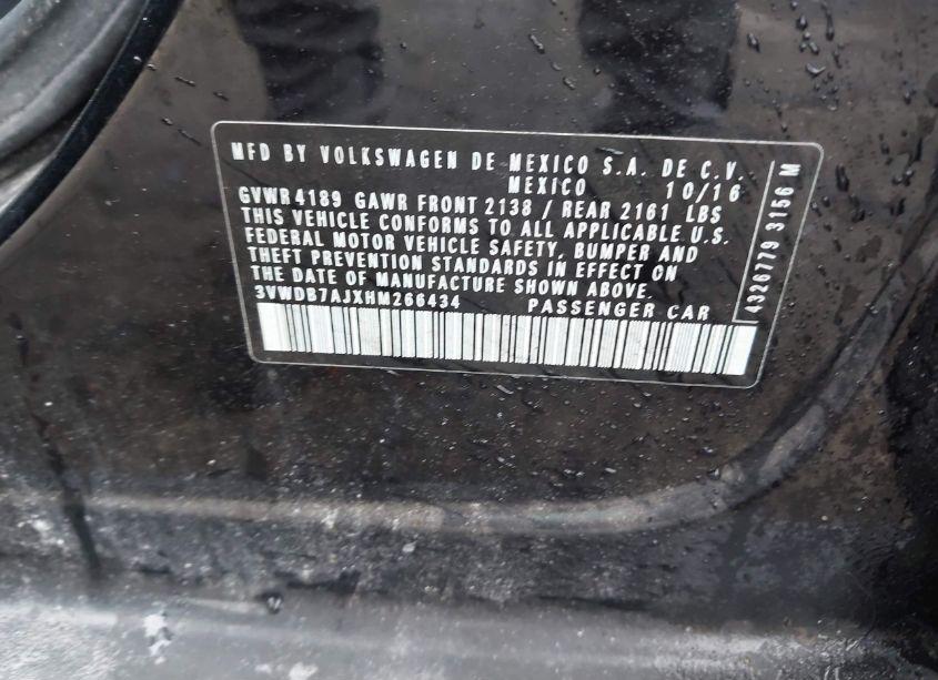 Photo 9 of 2017 Volkswagen Jetta 1.4T SE (VIN 3VWDB7AJXHM266434)