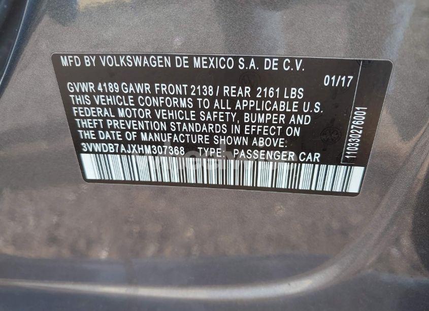 Photo 9 of 2017 Volkswagen Jetta 1.4T SE (VIN 3VWDB7AJXHM307368)