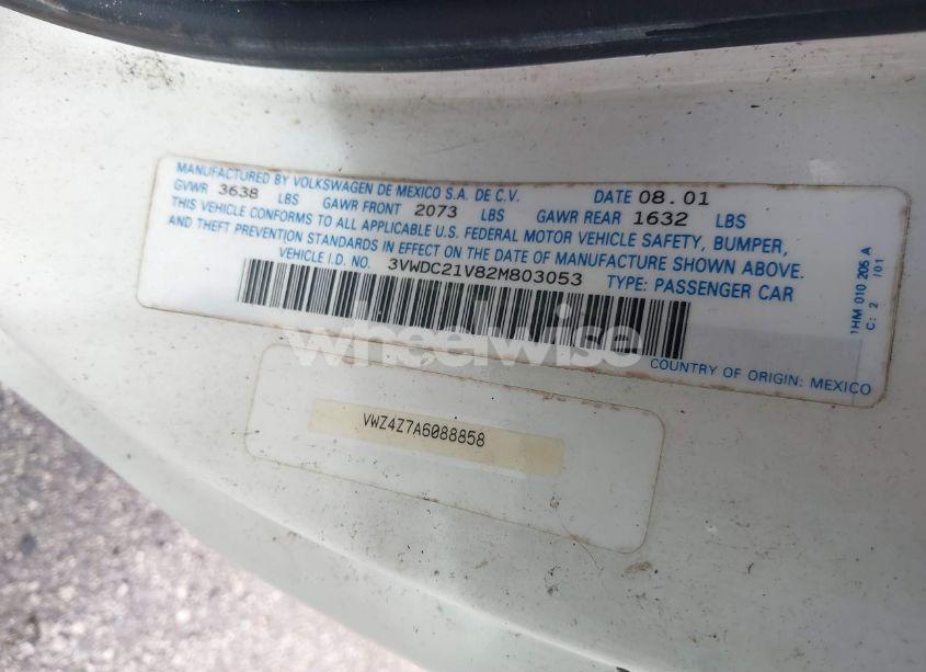 Photo 9 of 2002 Volkswagen Cabrio GLX (VIN 3VWDC21V82M803053)