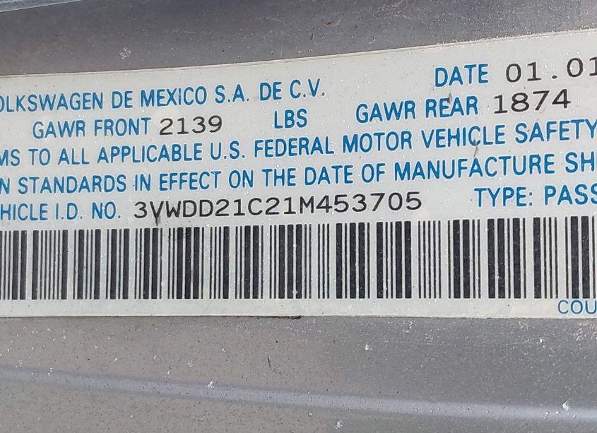 Photo 9 of 2001 Volkswagen New BEETLE GLX (VIN 3VWDD21C21M453705)