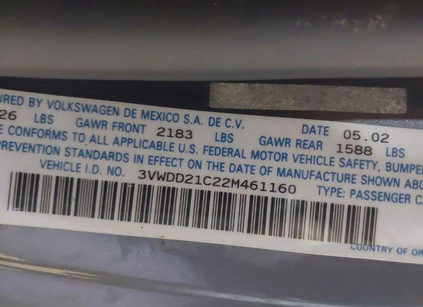 Photo 9 of 2002 Volkswagen New BEETLE GLX (VIN 3VWDD21C22M461160)