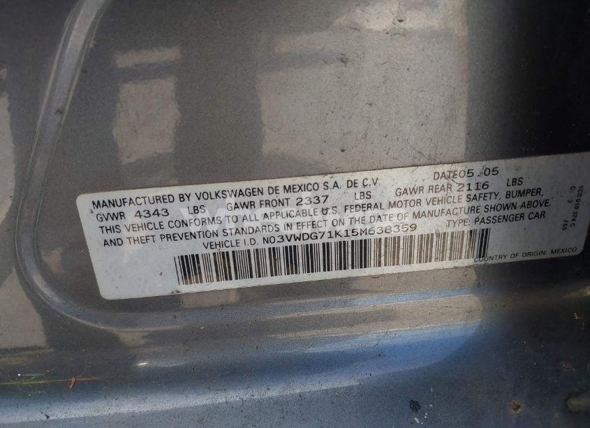 Photo 9 of 2005 Volkswagen Jetta 2.5 (VIN 3VWDG71K15M638359)