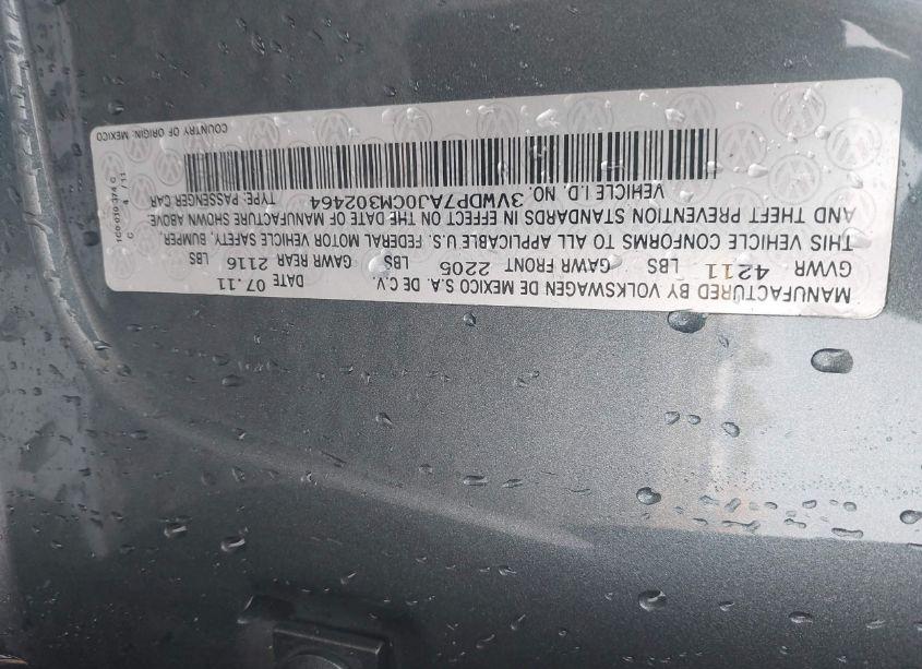 Photo 9 of 2012 Volkswagen Jetta 2.5L SE (VIN 3VWDP7AJ0CM302464)