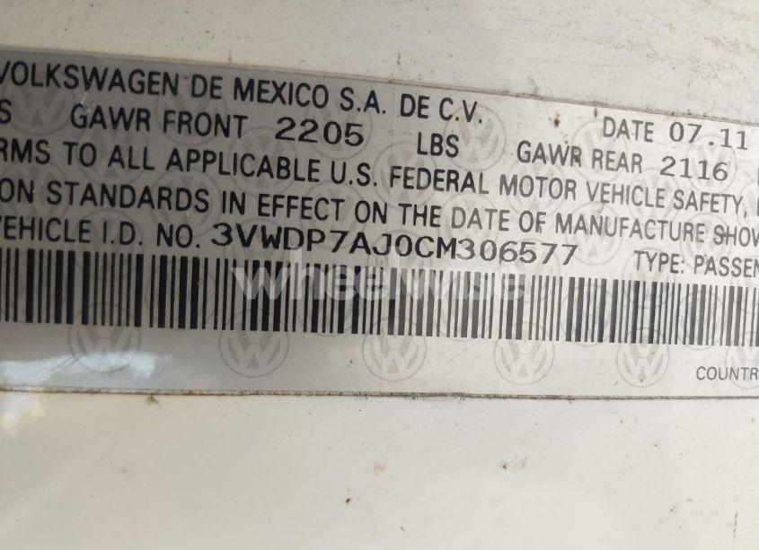 Photo 9 of 2012 Volkswagen Jetta 2.5L SE (VIN 3VWDP7AJ0CM306577)