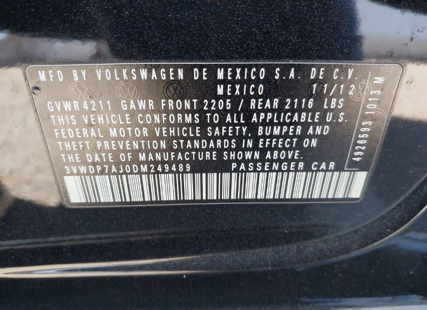 Photo 9 of 2013 Volkswagen Jetta 2.5L SE (VIN 3VWDP7AJ0DM249489)