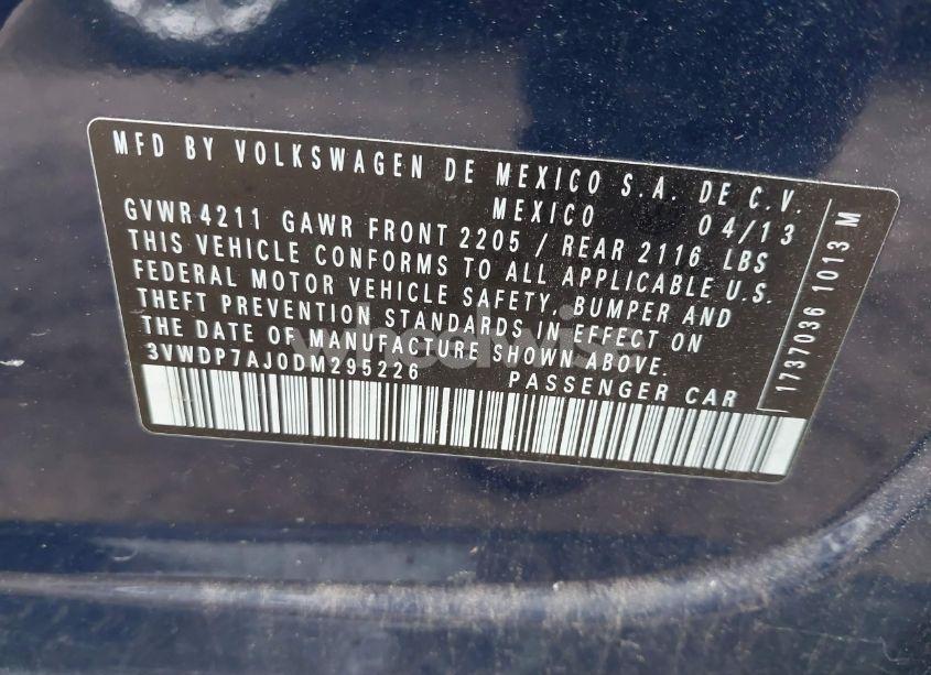 Photo 9 of 2013 Volkswagen Jetta 2.5L SE (VIN 3VWDP7AJ0DM295226)