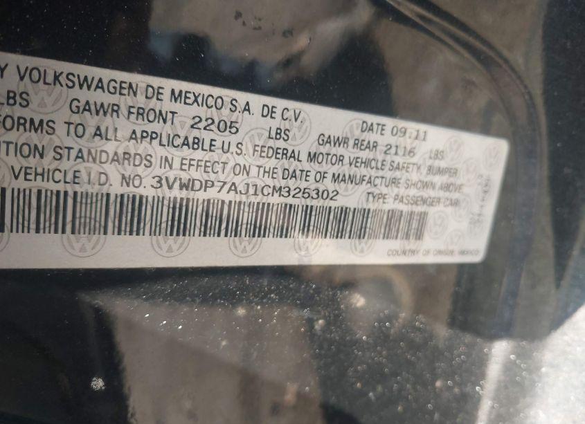 Photo 9 of 2012 Volkswagen Jetta 2.5L SE (VIN 3VWDP7AJ1CM325302)