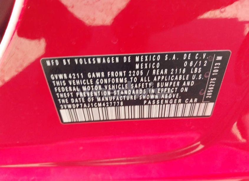 Photo 9 of 2012 Volkswagen Jetta 2.5L SE (VIN 3VWDP7AJ1CM427778)