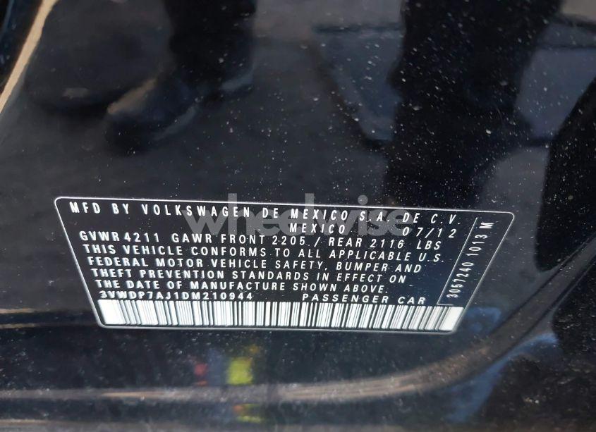 Photo 9 of 2013 Volkswagen Jetta 2.5L SE (VIN 3VWDP7AJ1DM210944)