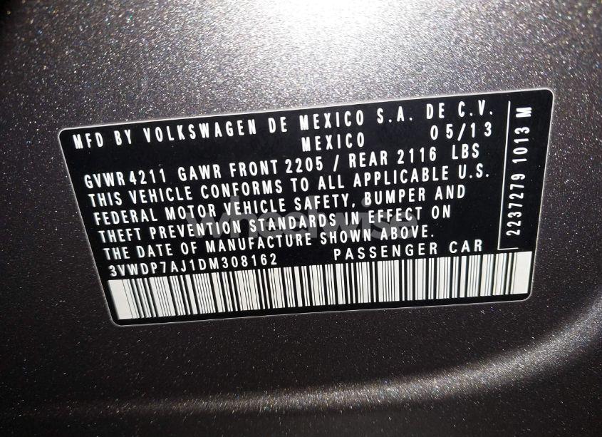 Photo 9 of 2013 Volkswagen Jetta 2.5L SE (VIN 3VWDP7AJ1DM308162)