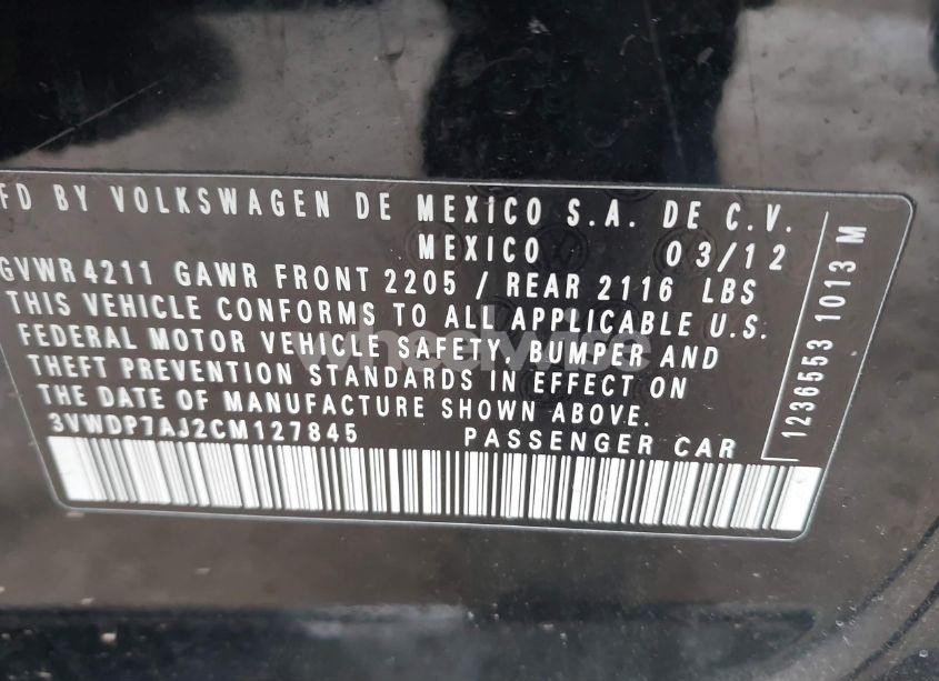 Photo 9 of 2012 Volkswagen Jetta 2.5L SE (VIN 3VWDP7AJ2CM127845)