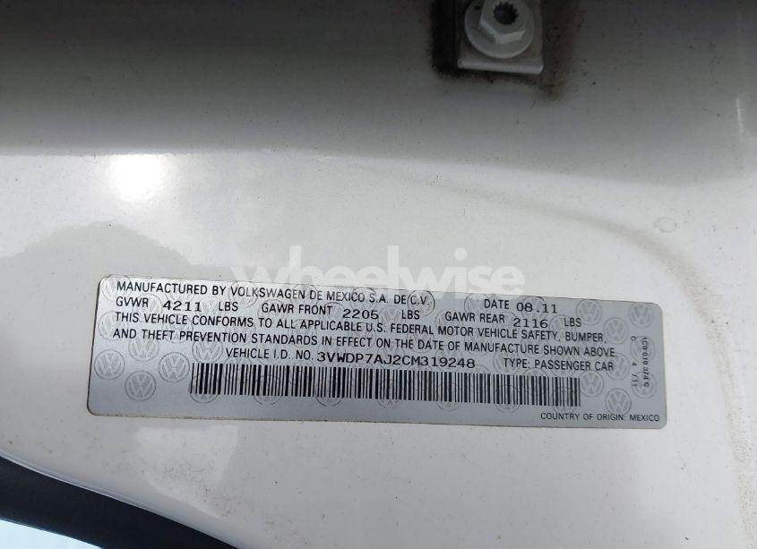 Photo 9 of 2012 Volkswagen Jetta 2.5L SE (VIN 3VWDP7AJ2CM319248)