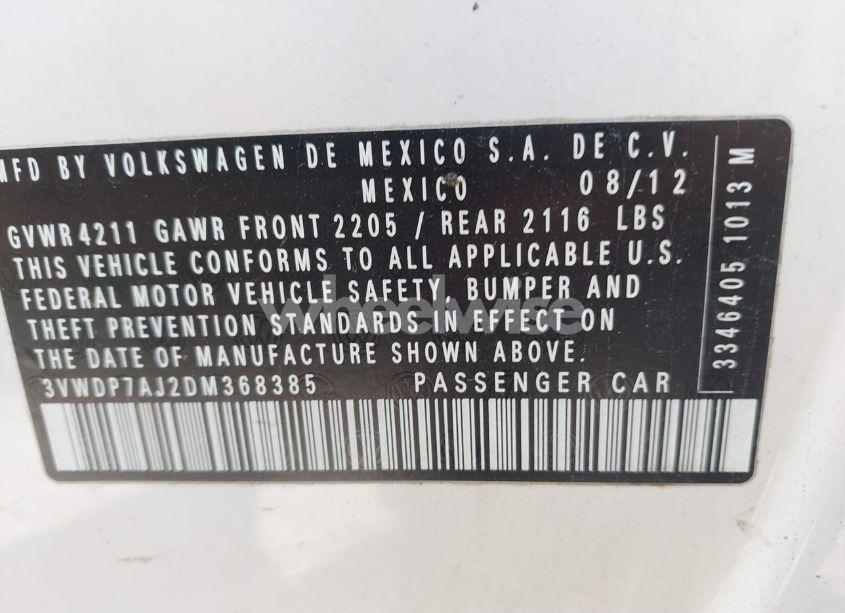 Photo 9 of 2013 Volkswagen Jetta 2.5L SE (VIN 3VWDP7AJ2DM368385)