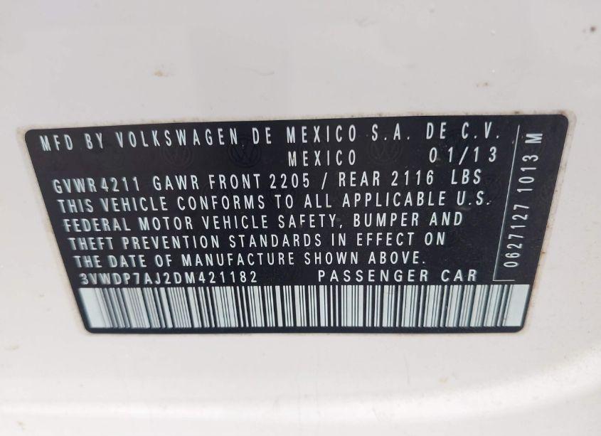 Photo 9 of 2013 Volkswagen Jetta 2.5L SE (VIN 3VWDP7AJ2DM421182)