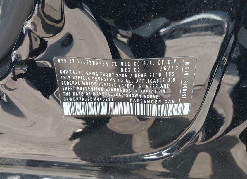 Photo 9 of 2013 Volkswagen Jetta 2.5L SE (VIN 3VWDP7AJ2DM440931)