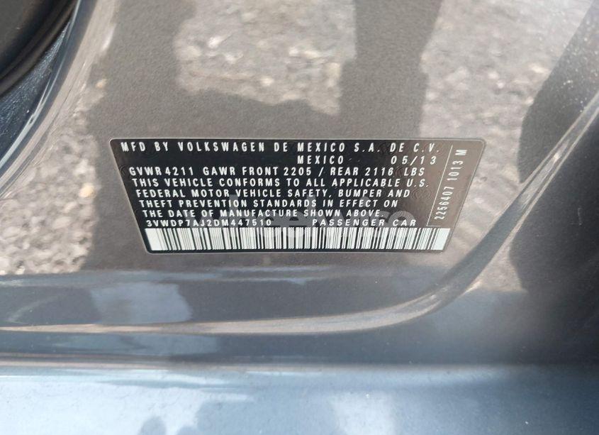 Photo 9 of 2013 Volkswagen Jetta 2.5L SE (VIN 3VWDP7AJ2DM447510)