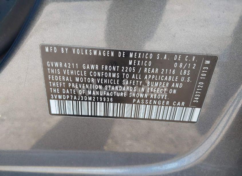 Photo 9 of 2013 Volkswagen Jetta 2.5L SE (VIN 3VWDP7AJ3DM219936)