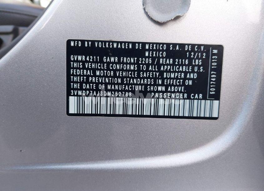 Photo 9 of 2013 Volkswagen Jetta 2.5L SE (VIN 3VWDP7AJ3DM252788)