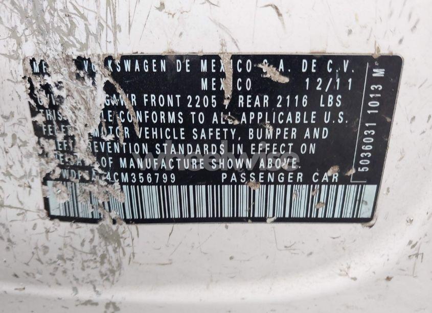 Photo 9 of 2012 Volkswagen Jetta 2.5L SE (VIN 3VWDP7AJ4CM356799)