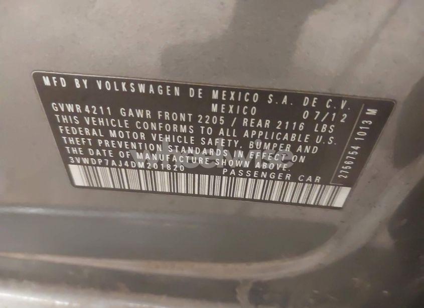 Photo 9 of 2013 Volkswagen Jetta 2.5L SE (VIN 3VWDP7AJ4DM201820)