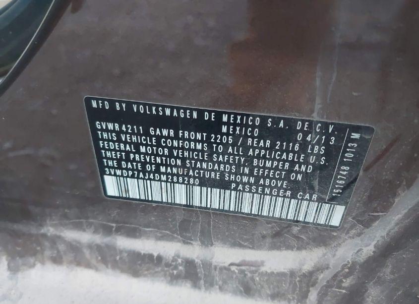 Photo 9 of 2013 Volkswagen Jetta SE W/CONVENIENCE (VIN 3VWDP7AJ4DM288280)