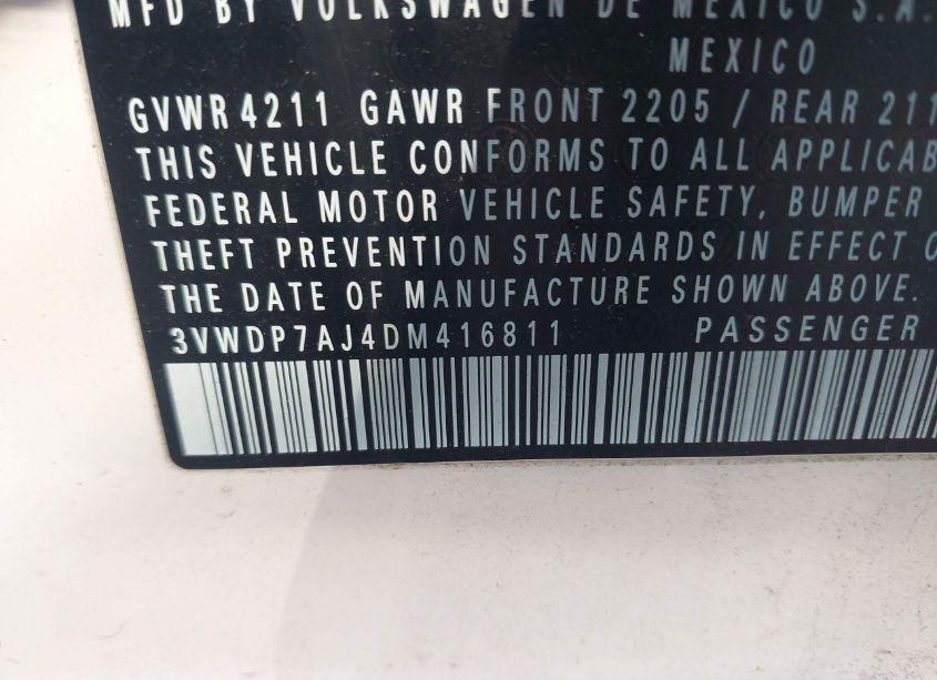 Photo 9 of 2013 Volkswagen Jetta 2.5L SE (VIN 3VWDP7AJ4DM416811)