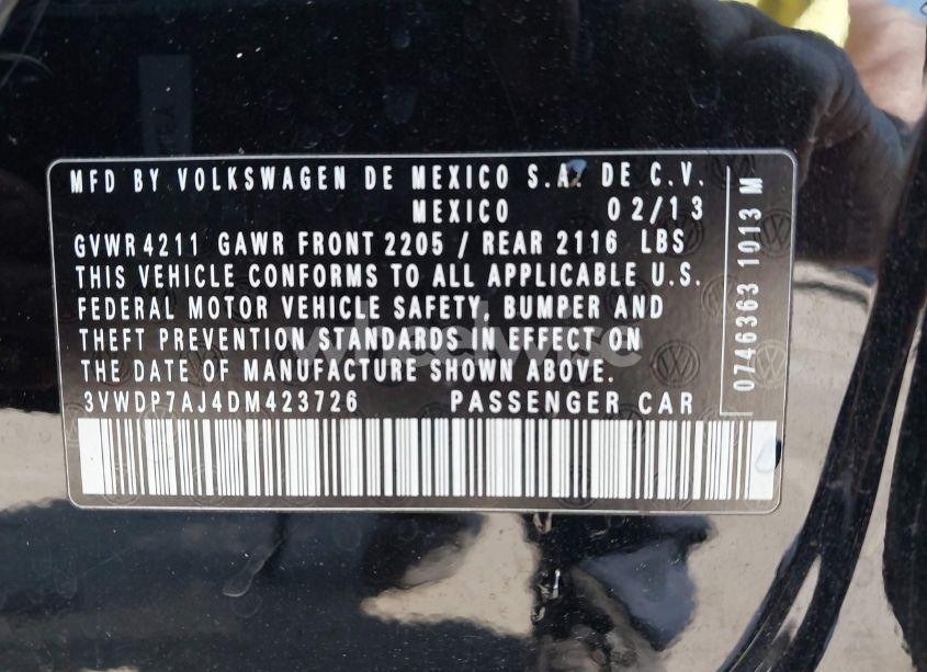 Photo 9 of 2013 Volkswagen Jetta 2.5L SE (VIN 3VWDP7AJ4DM423726)