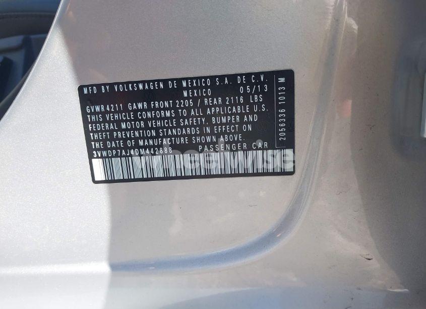 Photo 9 of 2013 Volkswagen Jetta 2.5L SE (VIN 3VWDP7AJ4DM442888)