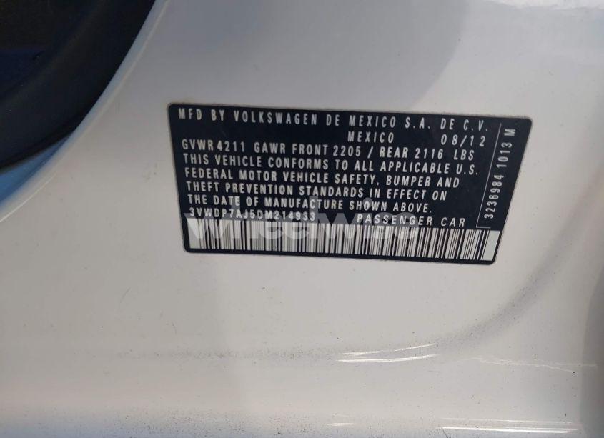 Photo 9 of 2013 Volkswagen Jetta 2.5L SE (VIN 3VWDP7AJ5DM214933)