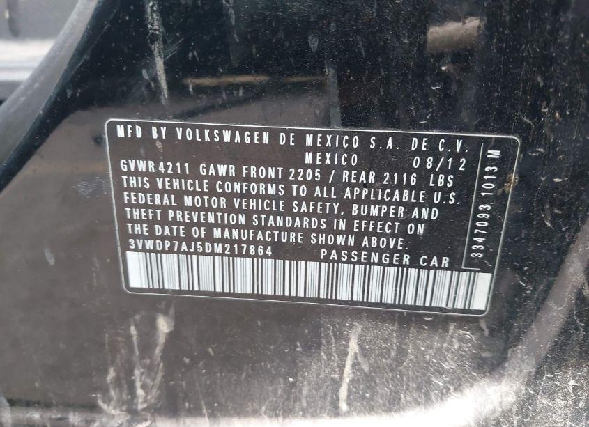 Photo 9 of 2013 Volkswagen Jetta 2.5L SE (VIN 3VWDP7AJ5DM217864)