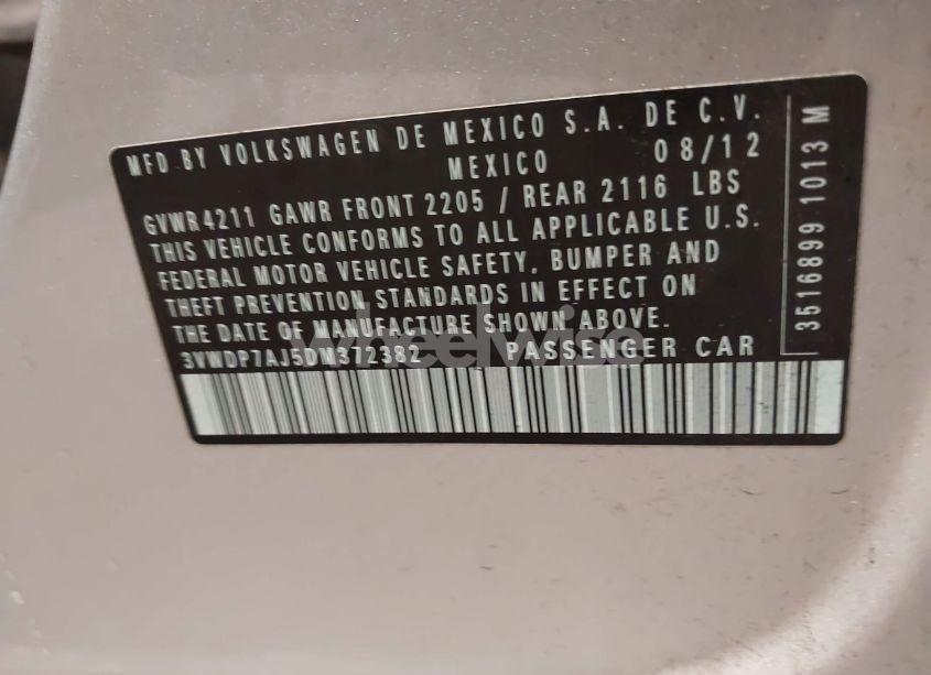 Photo 9 of 2013 Volkswagen Jetta 2.5L SE (VIN 3VWDP7AJ5DM372382)