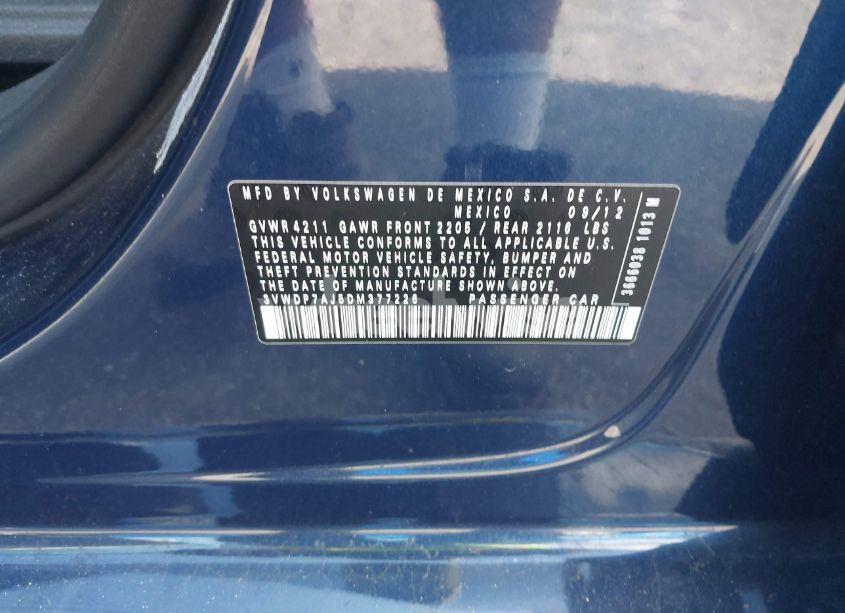 Photo 9 of 2013 Volkswagen Jetta 2.5L SE (VIN 3VWDP7AJ5DM377226)