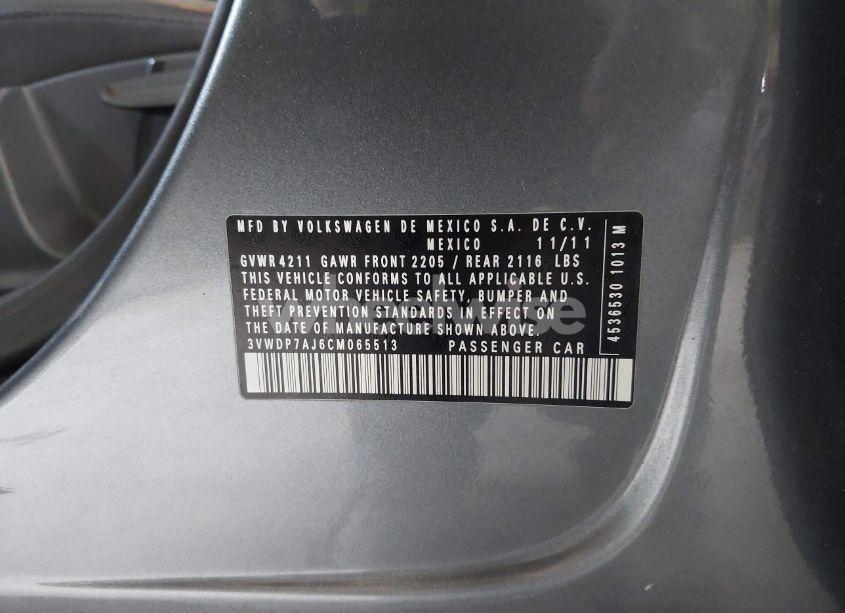 Photo 9 of 2012 Volkswagen Jetta 2.5L SE (VIN 3VWDP7AJ6CM065513)