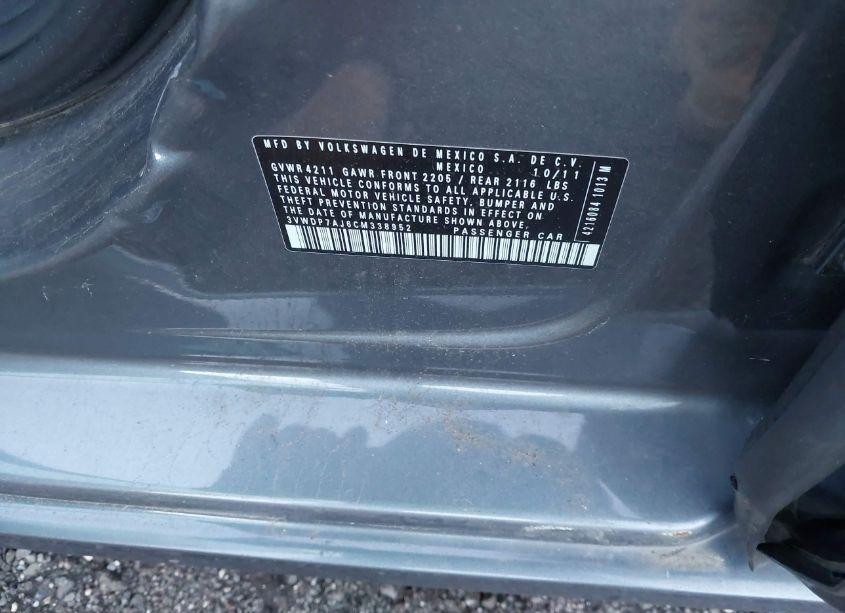 Photo 9 of 2012 Volkswagen Jetta 2.5L SE (VIN 3VWDP7AJ6CM338952)