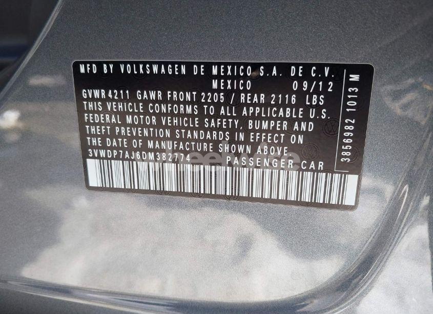 Photo 9 of 2013 Volkswagen Jetta 2.5L SE (VIN 3VWDP7AJ6DM382774)