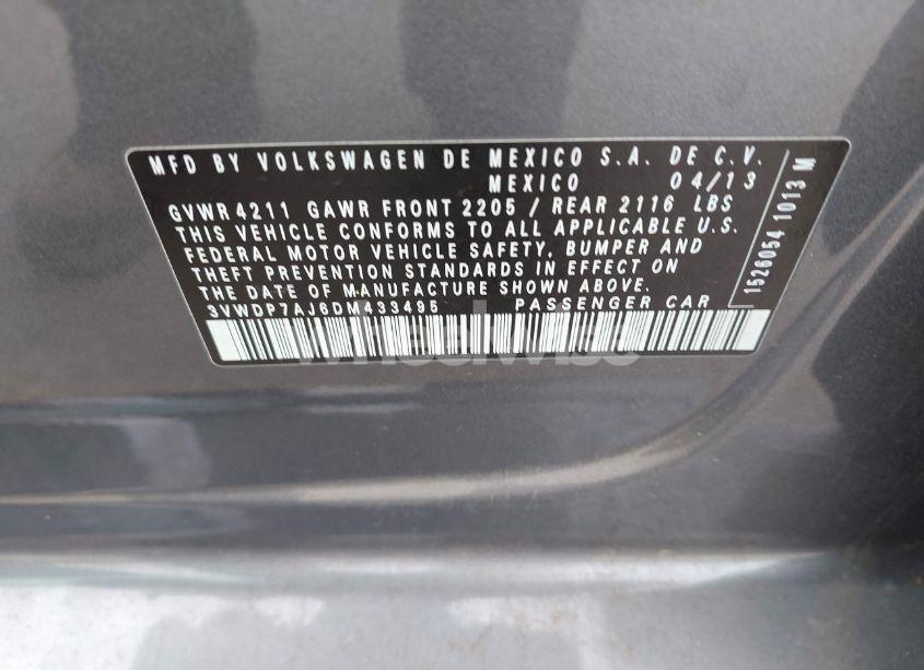 Photo 9 of 2013 Volkswagen Jetta 2.5L SE (VIN 3VWDP7AJ6DM433495)