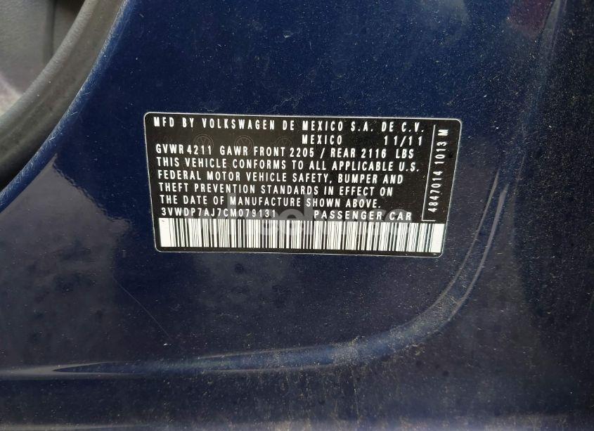 Photo 9 of 2012 Volkswagen Jetta 2.5L SE (VIN 3VWDP7AJ7CM079131)