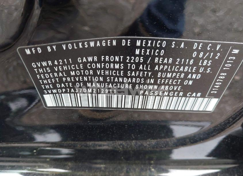 Photo 9 of 2013 Volkswagen Jetta 2.5L SE (VIN 3VWDP7AJ7DM212911)