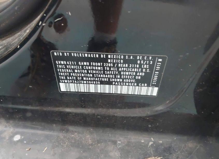 Photo 9 of 2013 Volkswagen Jetta 2.5L SE (VIN 3VWDP7AJ7DM304830)